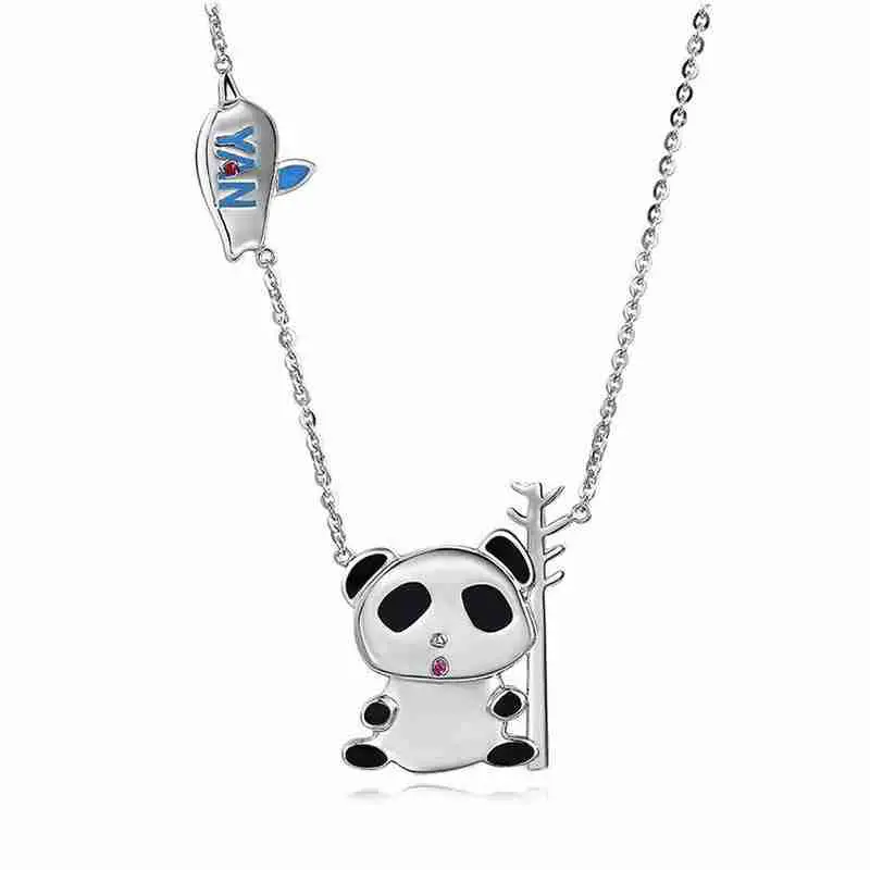 Cute sterling silver panda necklace
