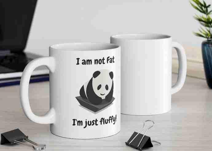 i am just fluffy panda tea mug