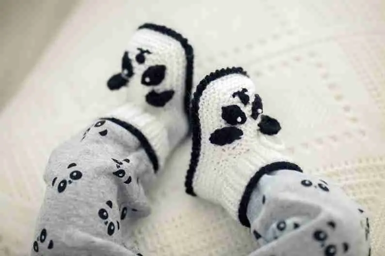 Knitted Panda Slippers